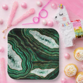 Moss Green Geode and Crystals Digital Art Pappteller (Party)