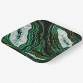 Moss Green Geode and Crystals Digital Art Pappteller (Gewinkelt)