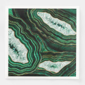 Moss Green Geode and Crystals Digital Art Serviette (Vorderseite)