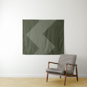Moss Green Geometric Wall Tapestry Wandteppich (Beispiel (Horizontal))