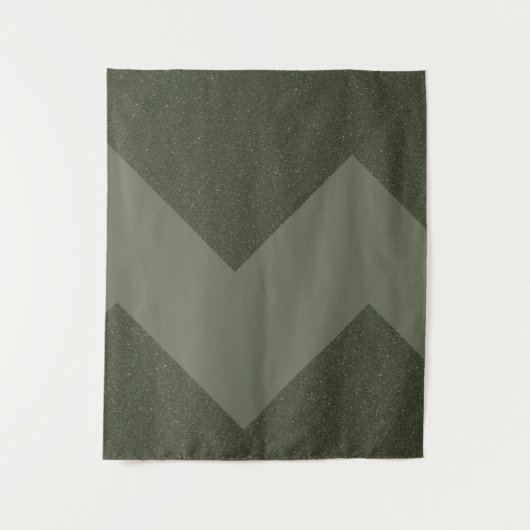 Moss Green Geometric Wall Tapestry Wandteppich (Vorderseite)