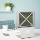 Moss Green Geometric X Vinyl Sticker (Laptop auf Schreibtisch)