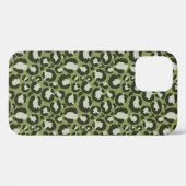 Moss Green Glamorous Leopard Spots Animal Print Case-Mate iPhone Hülle (Rückseite (Horizontal))