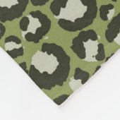 Moss Green Glamorous Leopard Spots Animal Print Fleecedecke (Ecke)