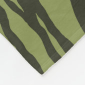 Moss Green Glamorous Tiger Stripes Animal Print Fleecedecke (Ecke)
