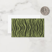 Moss Green Glamorous Tiger Stripes Animal Print Mitteilungskarte (Vorderseite/Rückseite Beispiel)