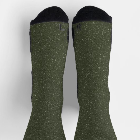 Moss Green Glitzer Crew Socks - Damenhandschuh Socken (Oben)