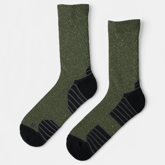 Moss Green Glitzer Crew Socks - Damenhandschuh Socken (Links)