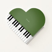 Moss Green Grand Piano Music Keyboard Custom Notizblock (Rückseite)
