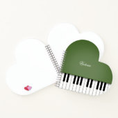 Moss Green Grand Piano Music Keyboard Custom Notizblock (Innenseite)