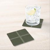 Moss Green Grid Pattern - Paper Untersetzer (Vor Ort)