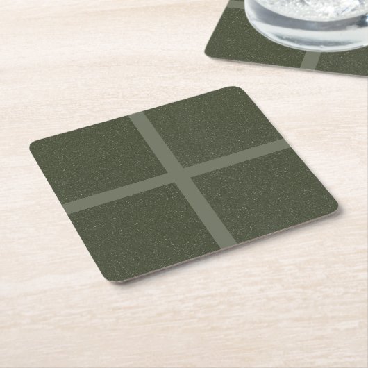Moss Green Grid Pattern - Paper Untersetzer (angewinkelt)