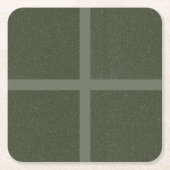 Moss Green Grid Pattern - Paper Untersetzer (Vorderseite)