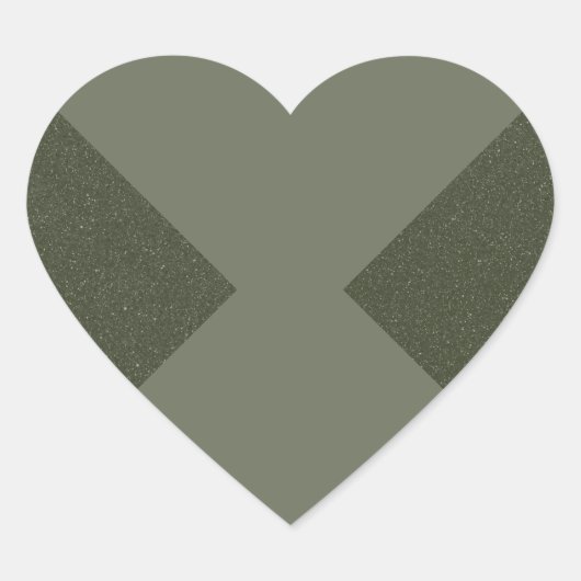 Moss Green Heart Aufkleber (Vorderseite)