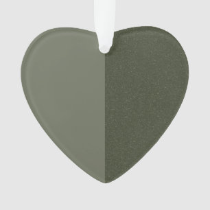 Moss Green Heart Ornament, Split Design - Custom Ornament