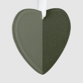 Moss Green Heart Ornament, Split Design - Custom Ornament (Vorderseite)