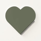 Moss Green Heart Shaped Notebook Notizblock (Rückseite)