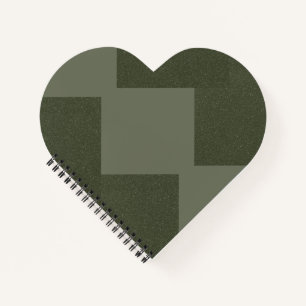 Moss Green Heart Shaped Notebook Notizblock
