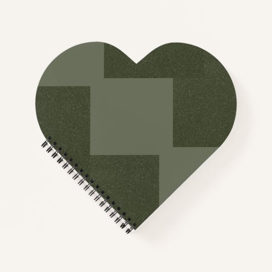 Moss Green Heart Shaped Notebook Notizblock (Vorderseite)