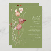 Moss Green Herbst Bridal Dusche Einladung (Vorne/Hinten)