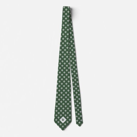 Moss Green Iconic Dragon Monogram Krawatte (Vorderseite)