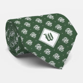 Moss Green Iconic Dragon Monogram Krawatte (Gerollt)