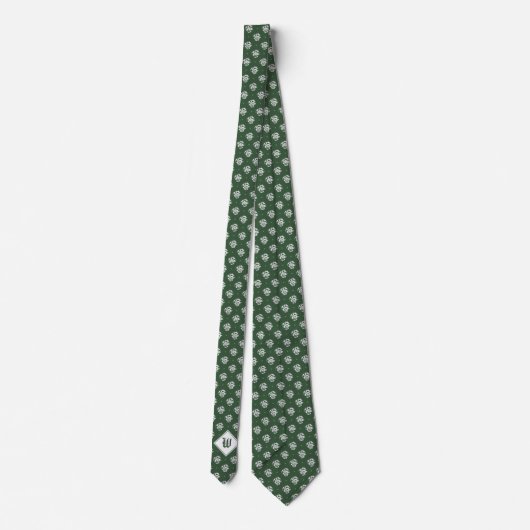 Moss Green Iconic Dragon Monogram Krawatte (Rückseite)