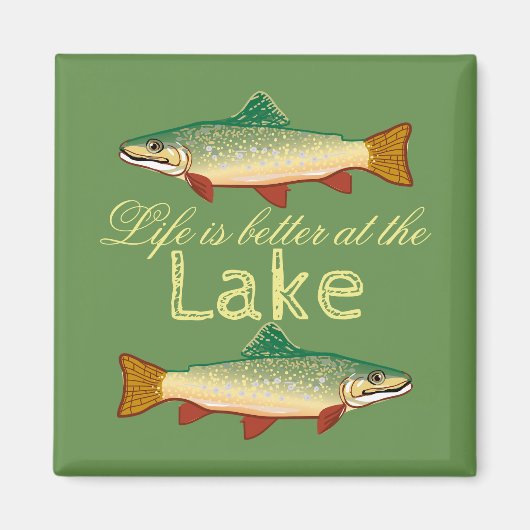 Moss Green Life ist besser am See| Trolle Magnet (Vorne)