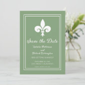 Moss Green Lilie Save the Date einladen Einladung (Stehend Vorderseite)
