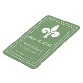 Moss Green Lilie Save the Date Magnet (Linke Seite)