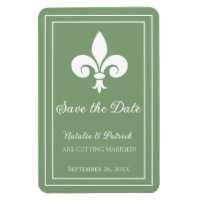 Moss Green Lilie Save the Date Magnet