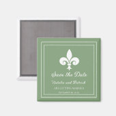 Moss Green Lilie Save the Date Magnet (Vorderseite/Rückseite)