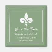 Moss Green Lilie Save the Date Magnet (Vorne)