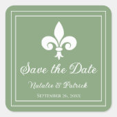 Moss Green Lilie Save the Date Stickers (Vorderseite)