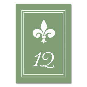 Moss Green Lilie Tischnummer Card