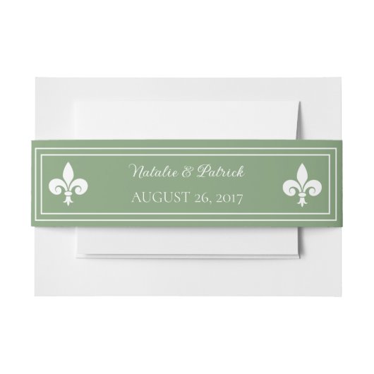 Moss Green Lilie Wedding Einladungsbanderole (Vorderseite Beispiel)