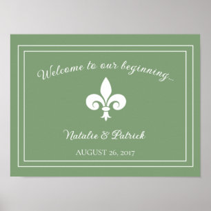 Moss Green Lilie Wedding Poster