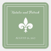 Moss Green Lilie Wedding Stickers (Vorderseite)