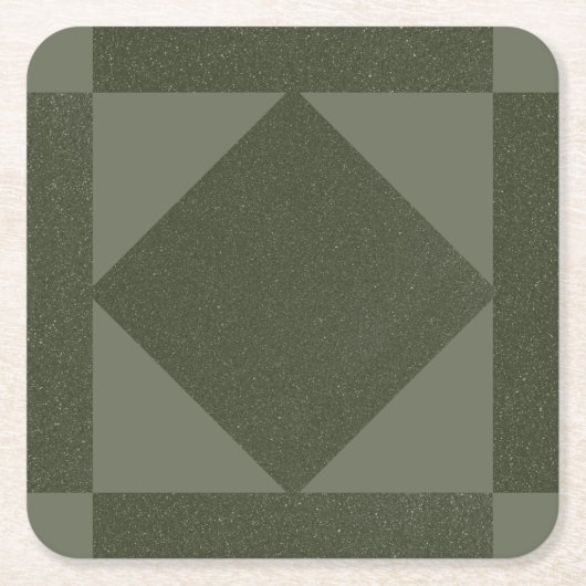 Moss Green Luxe Grid - Paper Untersetzer (Vorderseite)