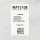 Moss Green Massage Therapeutic Business Card Treuekarte (Vorderseite)