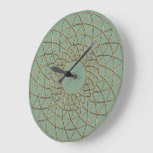 Moss Green Metallic Circle Pattern  Große Wanduhr (Winkel)