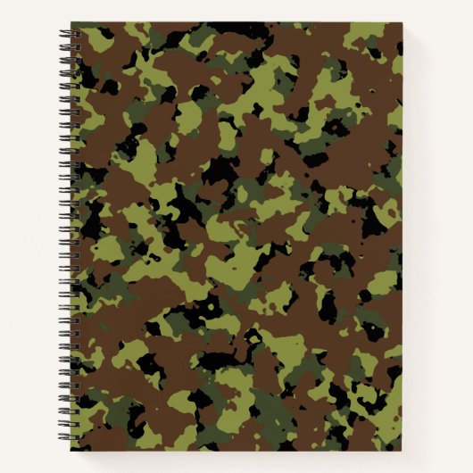 Moss Green Military Camouflage Notizbuch (Vorderseite)