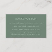 Moss Green Minimalistisch Earthy Books for Baby Sh Begleitkarte (Vorderseite)