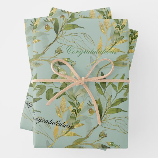 Moss Green mit Blätter Herzlichen Glückwunsch (Beispiel)