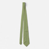 Moss Green mit Elfenbeinwein Pinstripes Krawatte (Rückseite)