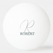 Moss Green Mit Monogramm Ping Pong Paddle Tischtennisball (Rückseite)