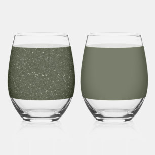 Moss Green Mixed Texture Glass Set - individuell a Weinglas Ohne Stiel