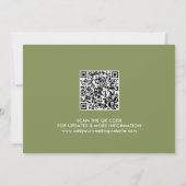 Moss Green Modern Calligraphy Scannable QR Code Save The Date (Rückseite)