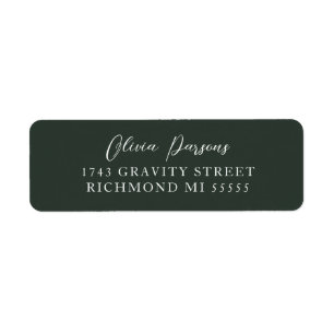 Moss Green Modern - elegant Scripting-Adressetiket