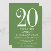 Moss Green Modern Simple Anniversary Einladungen (Vorne/Hinten)